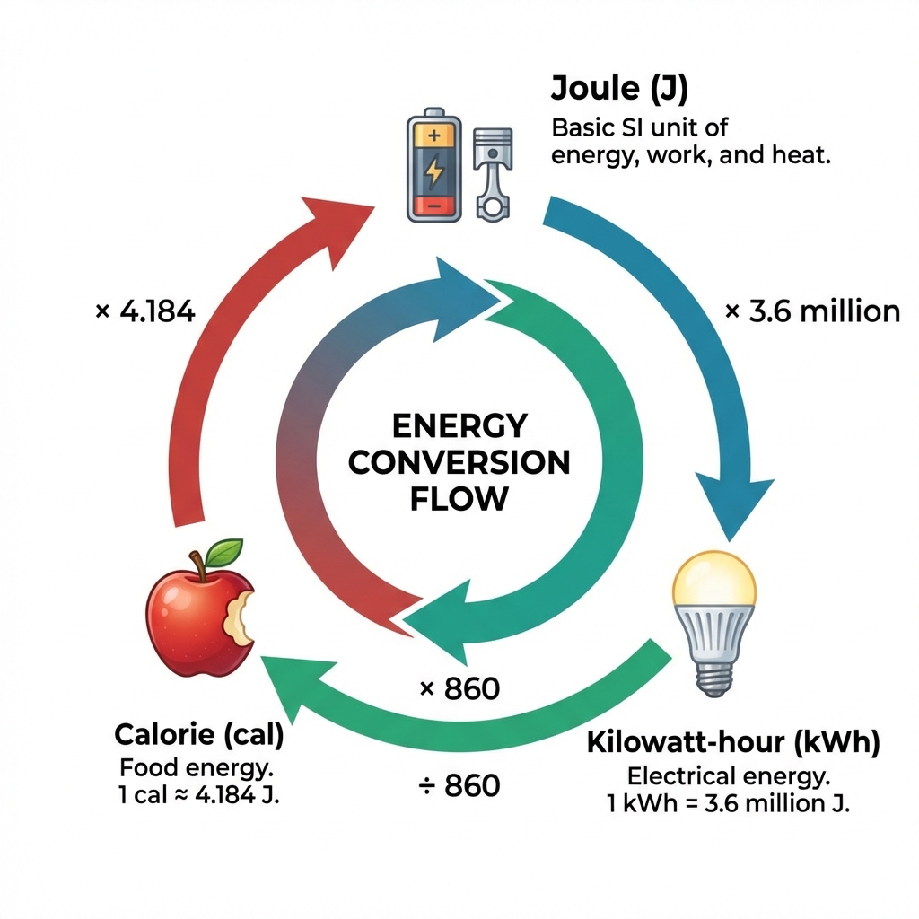 Energy Unit Conversion Flow Diagram