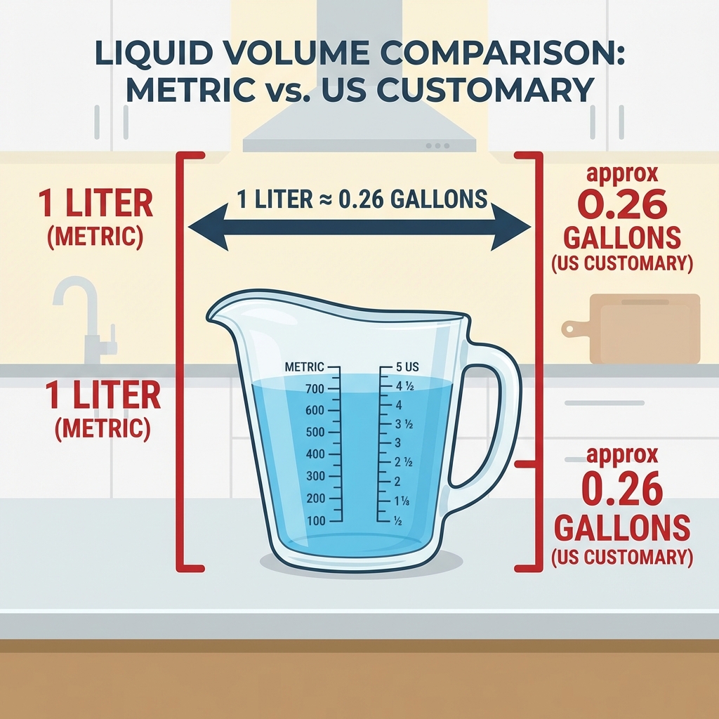 Volume: Metric Liter vs US Gallon